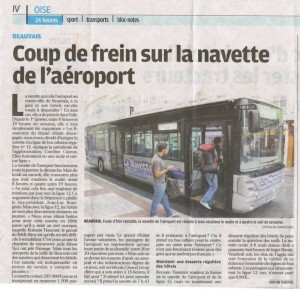 Coup de frein sur la navette de l'aéroport